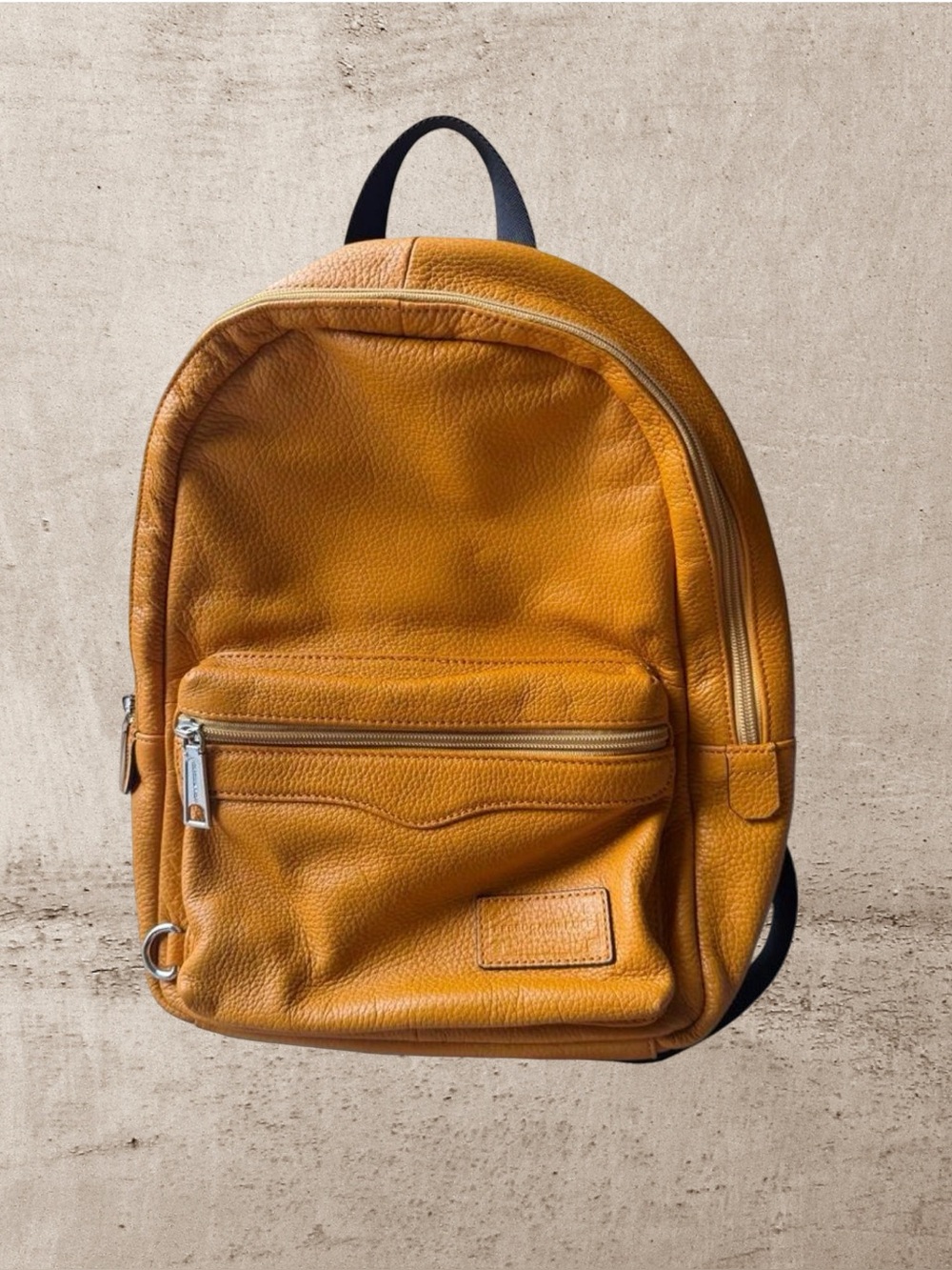 Rebecca Minkoff Genuine Leather Backpack Mustard Brown Casual Everyday Bag